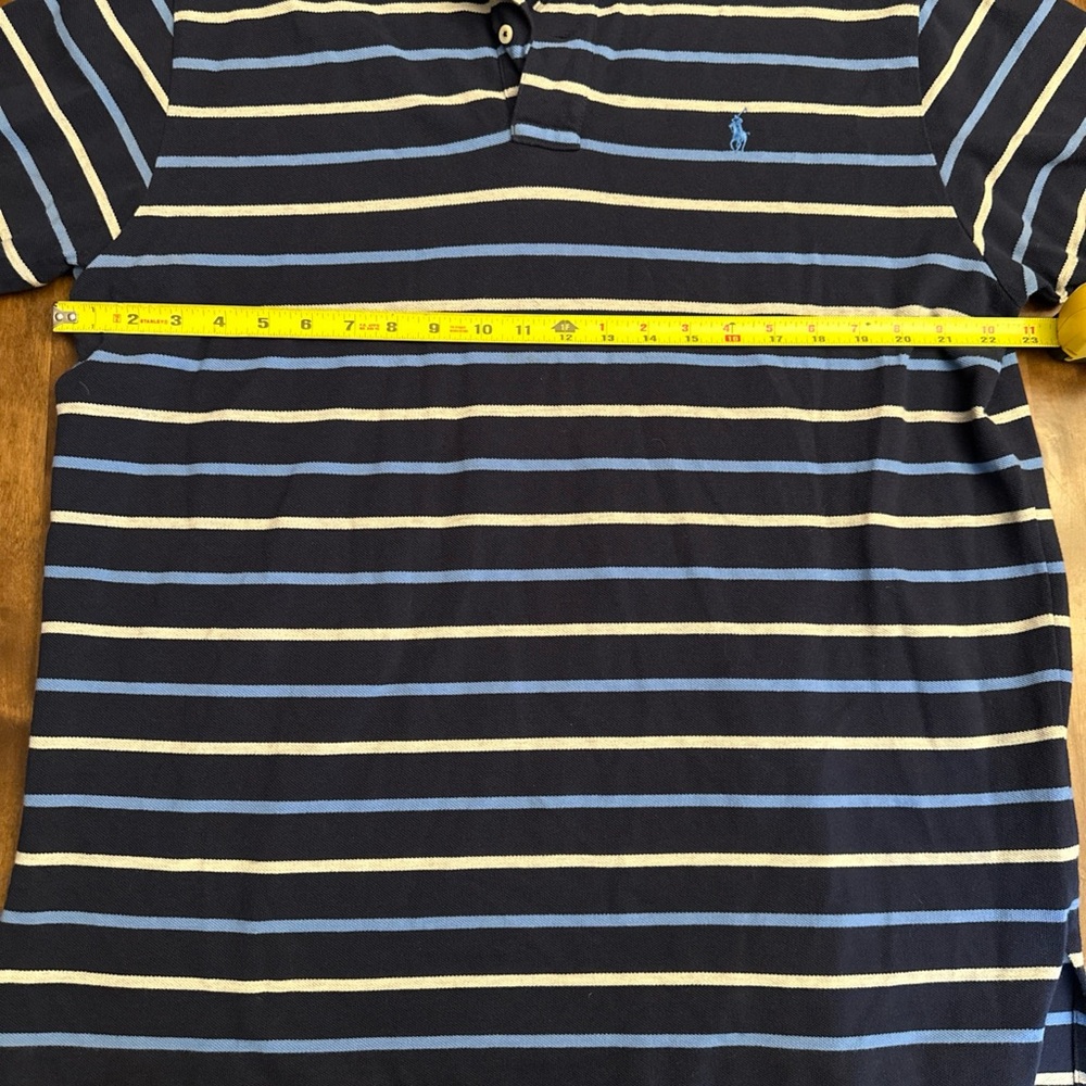 VTG Polo Ralph Lauren Stripe Shirt Pony Blue XL Preppy Office‎ Nautical Coastal - Picture 5 of 7
